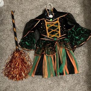 Halloween dress with hat and broom